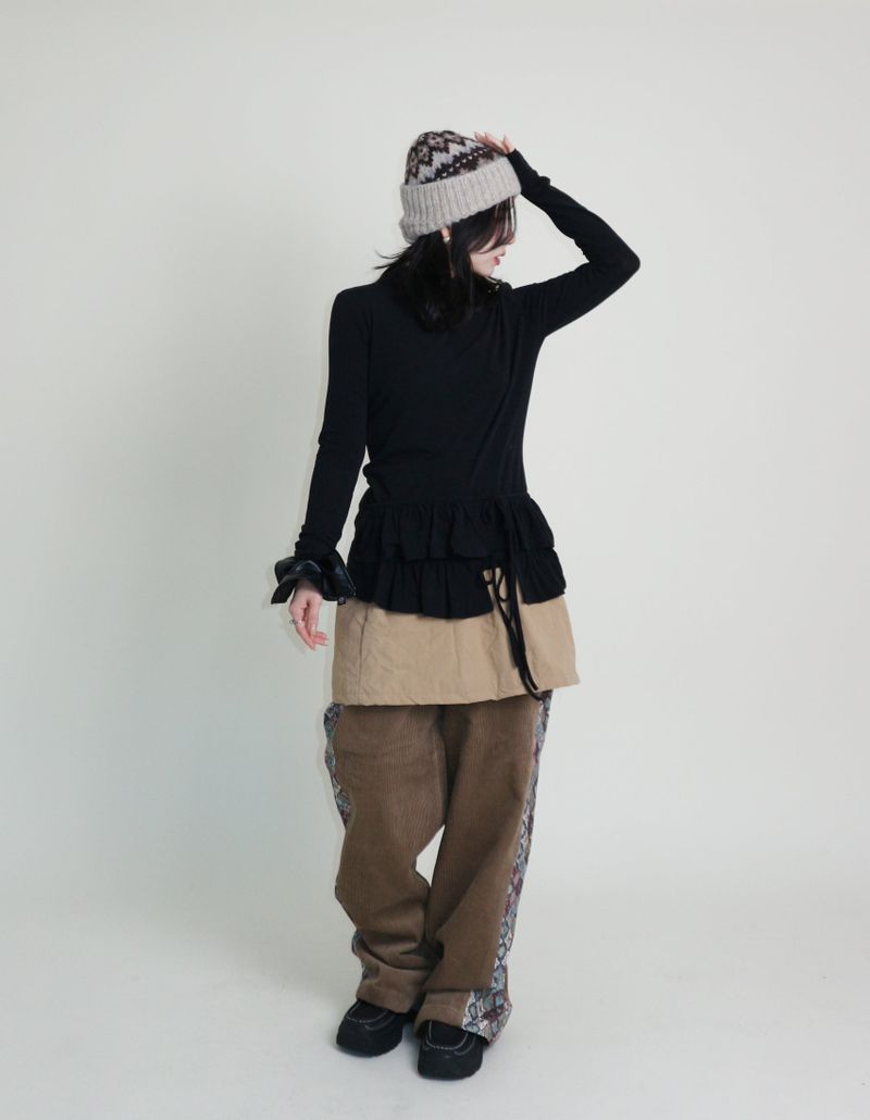 Yves Double Frill Layered Shea Turtleneck (Turtleneck)
