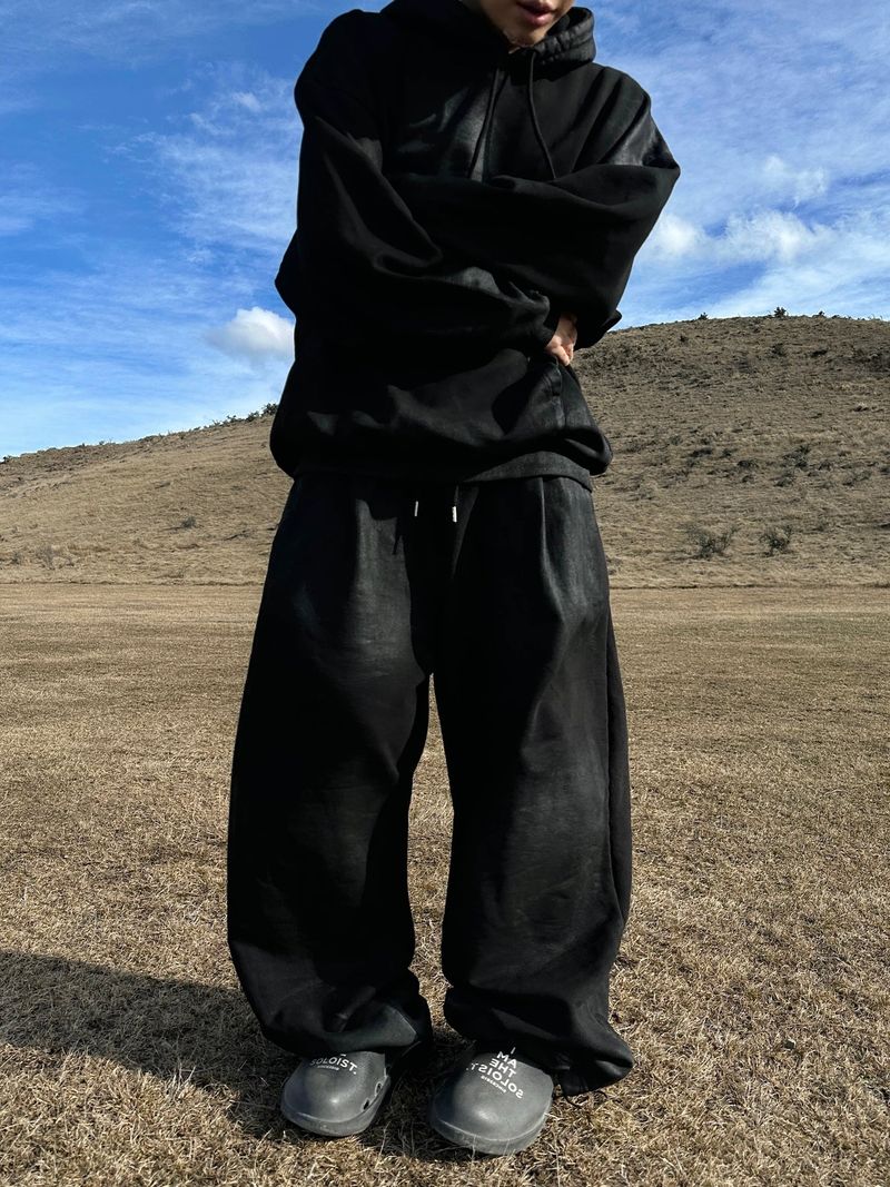 [SET] Onyx Coated Basic Hooded T-Shirt