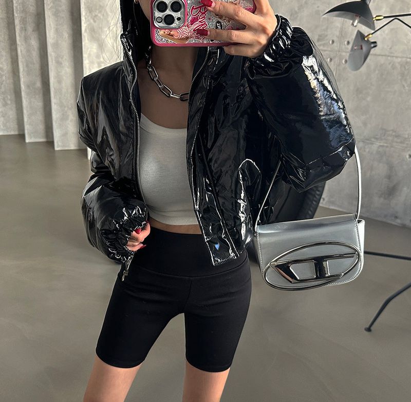 Enamel Glossy Cropped Padding
