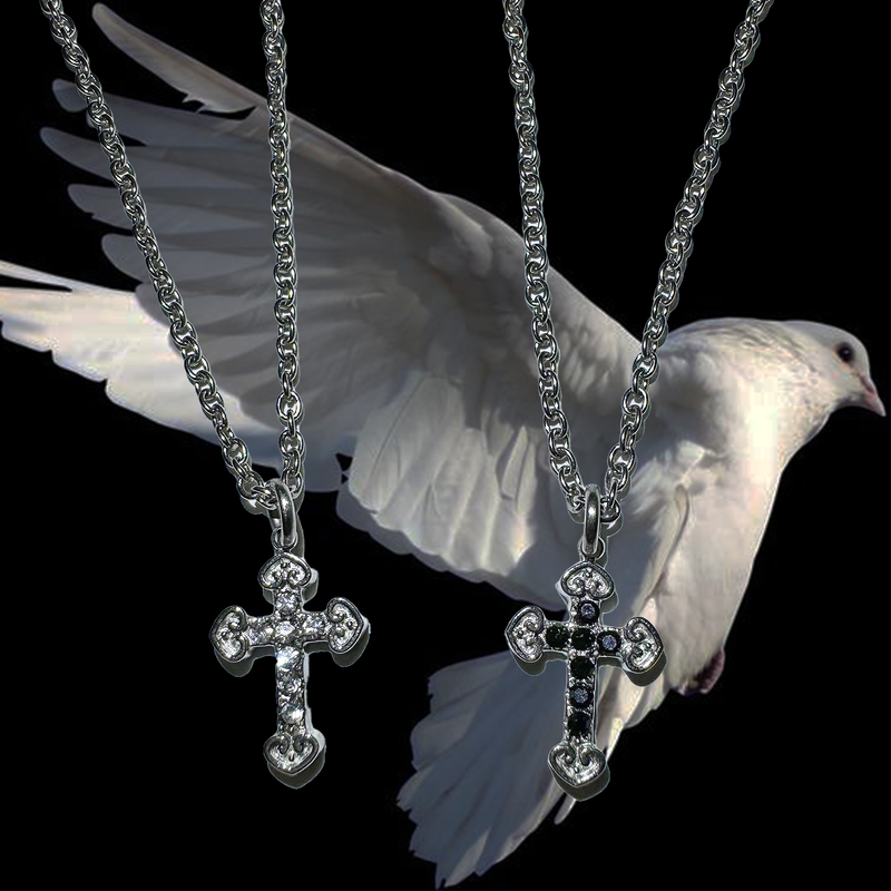 Cubic cross necklace (2color)