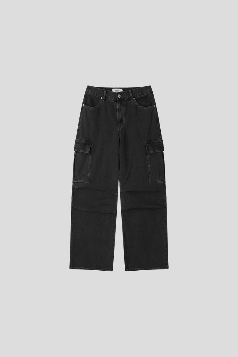 Deep-Dye Cotton Cargo Pants