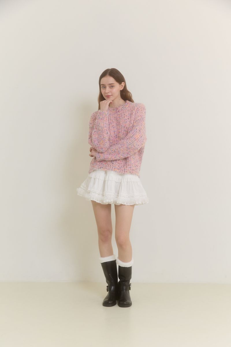 SNOWFLAKE POPCORN SWEATER