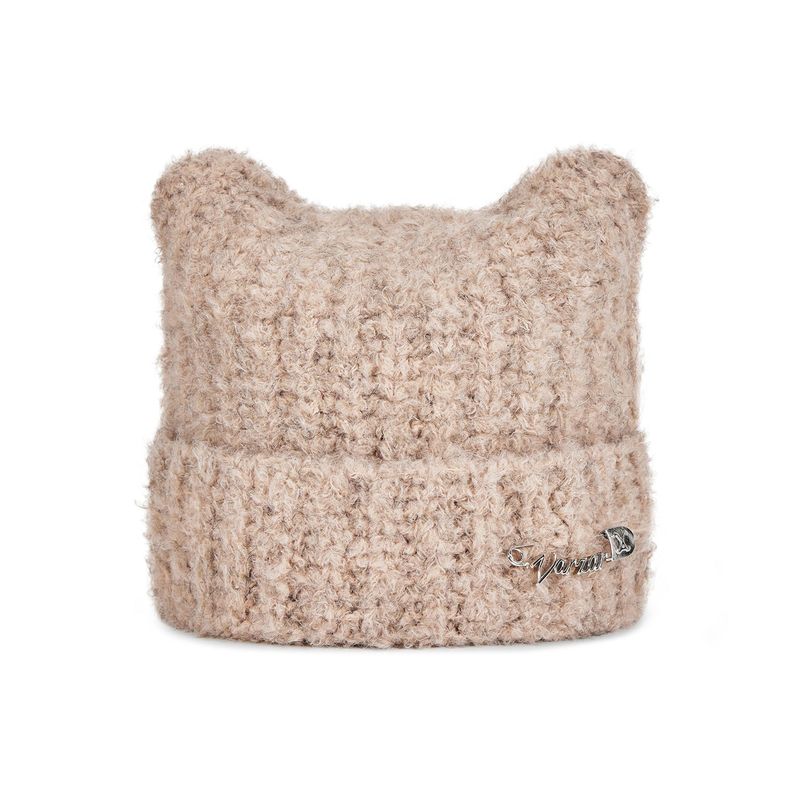 VARZAR Safety Pin Square Beanie / Beige