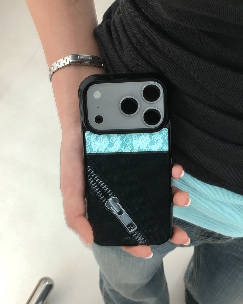 [MADE] Mint Denim Lace phonecase