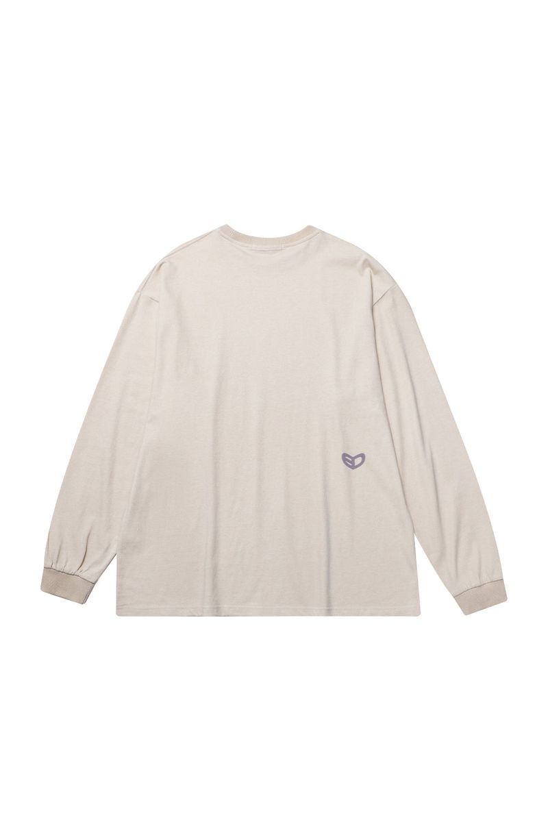 BLUR HEART LONG SLEEVE_BEIGE