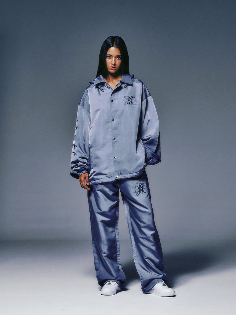 P.O.M EMBLEM HOOD JACKET (LIGHT BLUE)