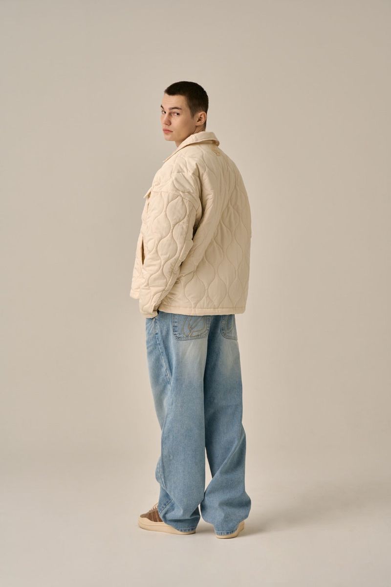 QUILTING SHIRT JACKET - IVORY