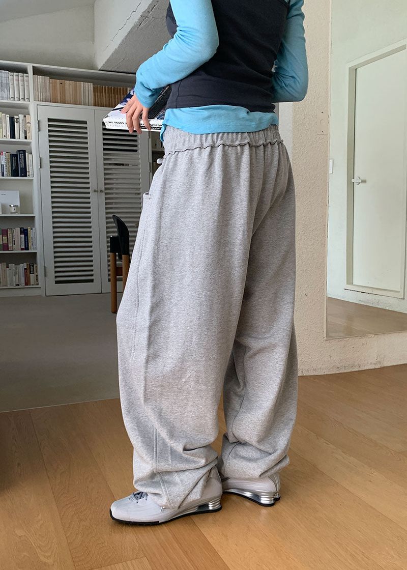 EYELET WIDE JOGGER PANTS (4color)