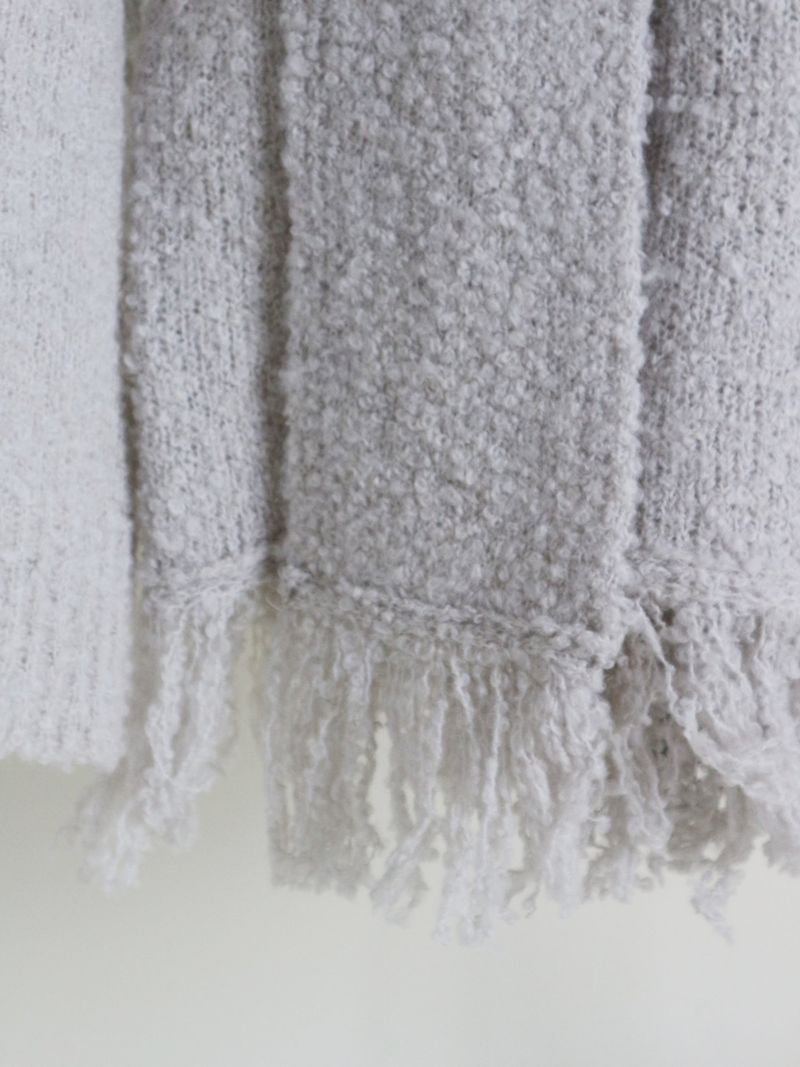 Puddle Demoor Tester Damage Long-Sleeved Knitwear Dress (Muffler Set)
