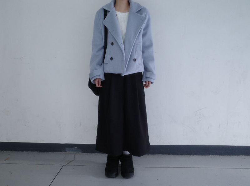 Powder double short coat (2color)