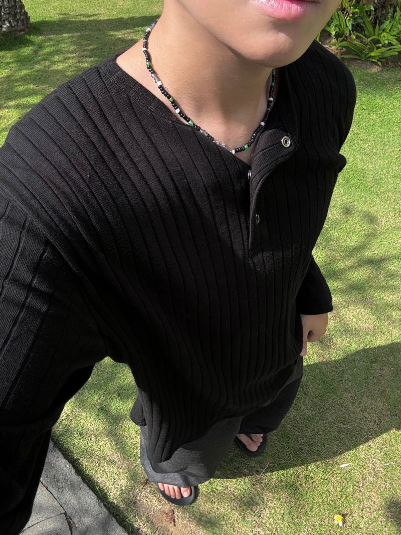 simple line henry neck long-sleeve 3C