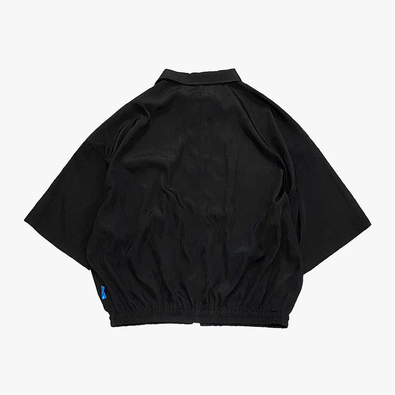 street shape shortsleeve zipup_black