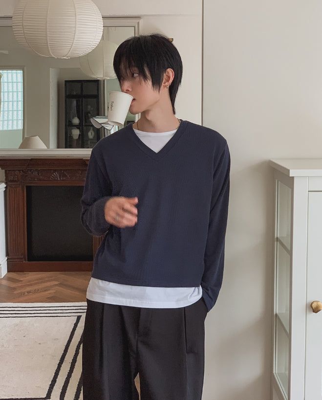 2PLAN(ツープラン)の「Beire Layered V-neck Knit(Tops)」
