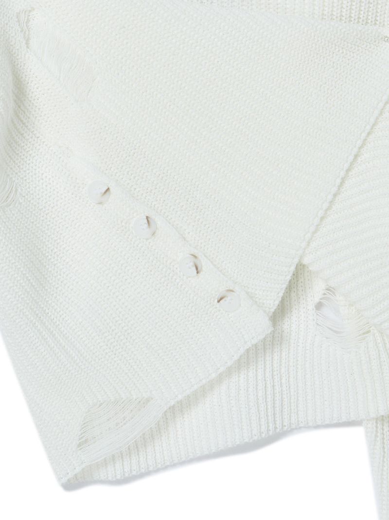 DAMAGE OFF SHOULDER KNIT WHITE
