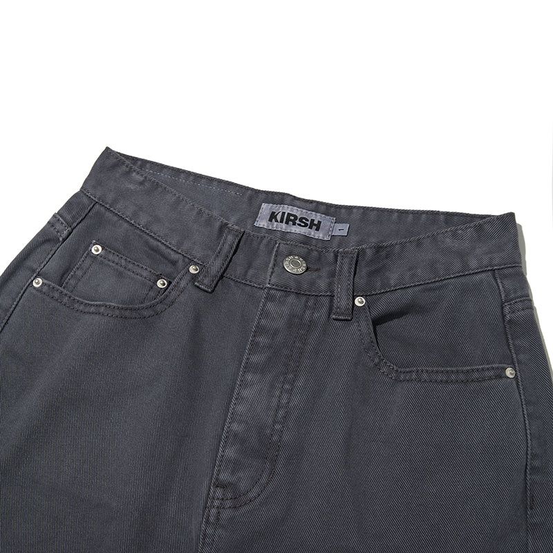 BASIC STRAIGHT COLOR COTTON PANTS [GRAY]