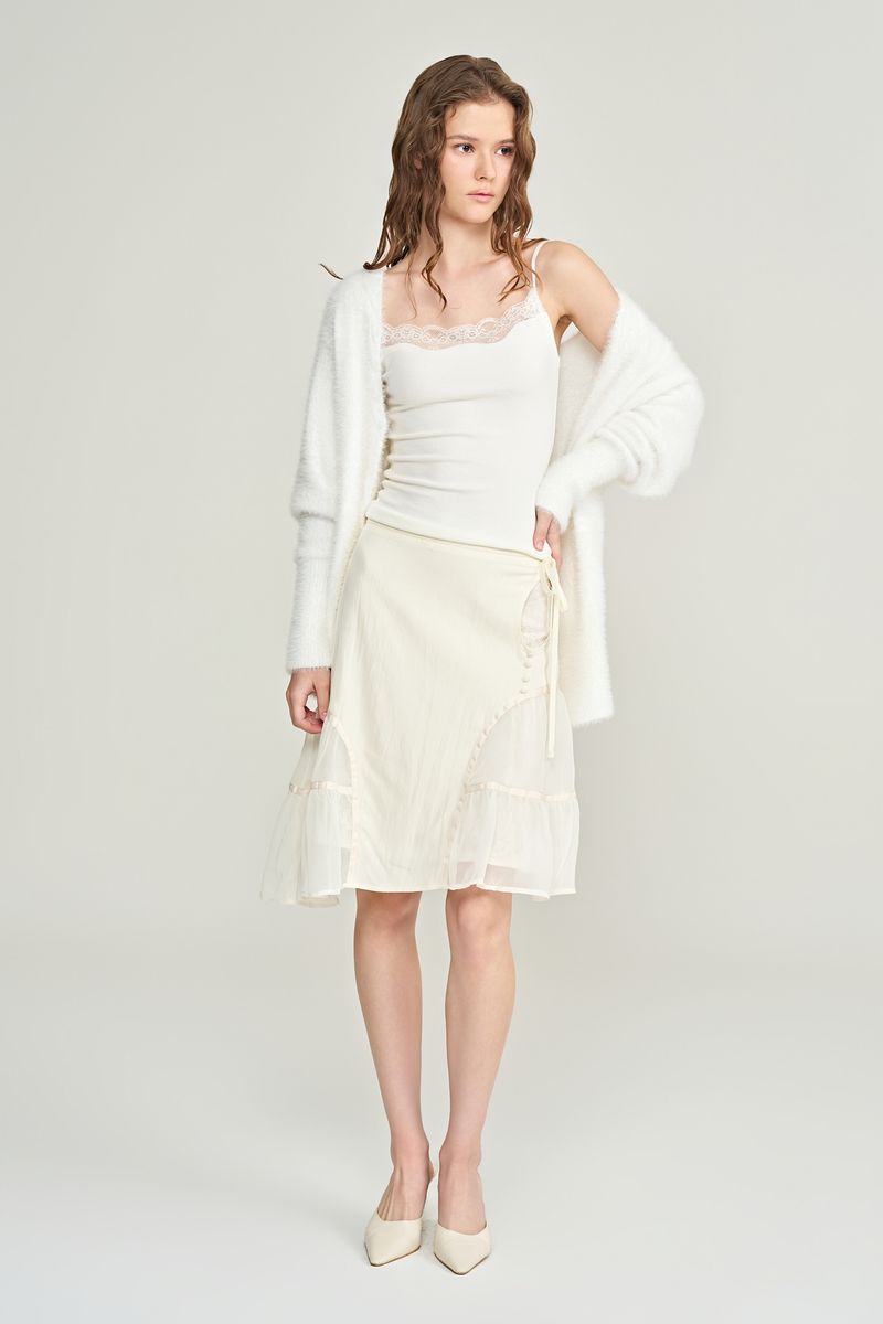 Souffle deep v-neck cardigan, Ivory