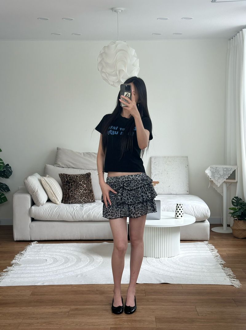 leo frill chiffon skirt