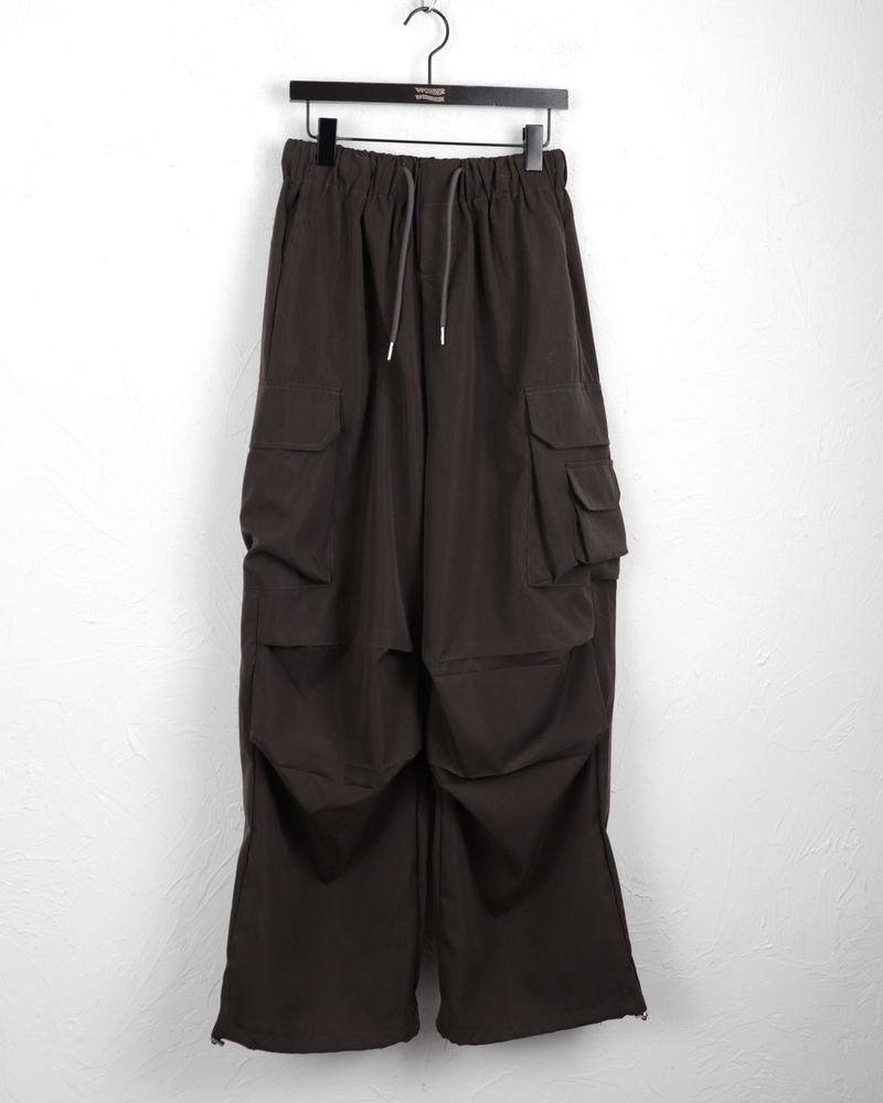 [BASIC/LONG] Adik Double Pocket Pintuck Cargo Two-Way Long Wide Jogger Pants