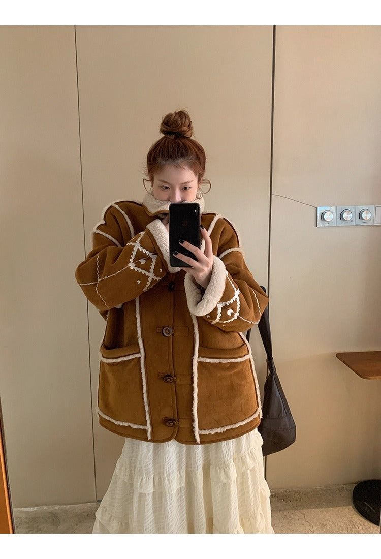 dereborujo（ドレボルゾー）の「Camel suede oversized fit coat（Jackets/Outerwear）」