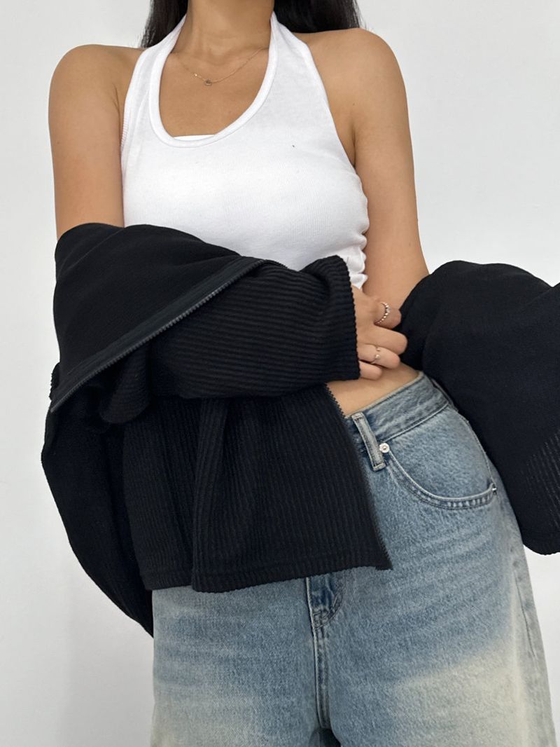 [UNISEX] BASIC OVERSIZED LOOSE BIG HOOD ZIP-UP - 2 COLOR