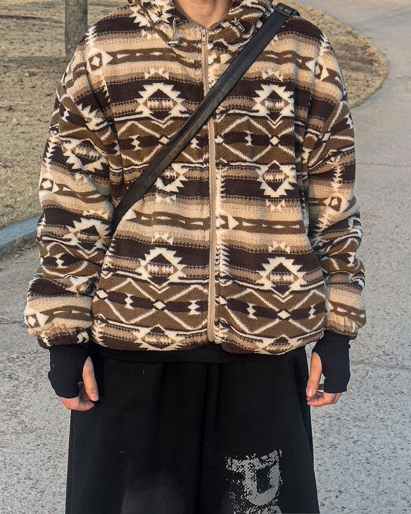 Elk Nordic Shearling Hood Jumper