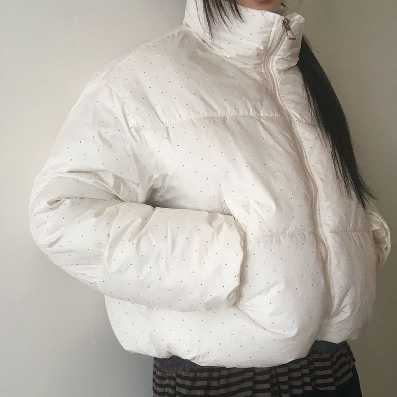 Kand cubic glittering wellon short padded coat