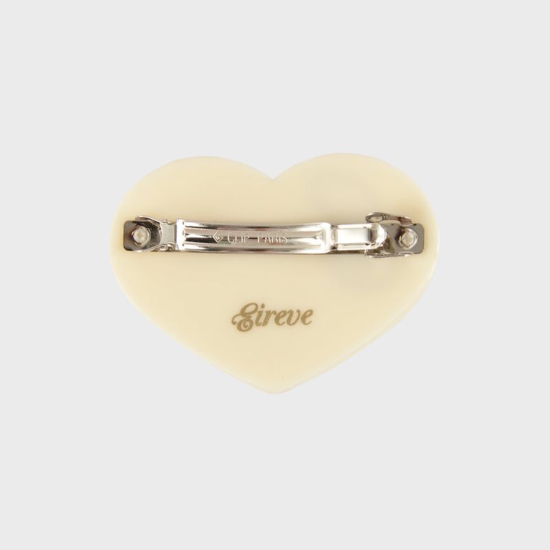 LOGO HEART BARRETTE_CREAM