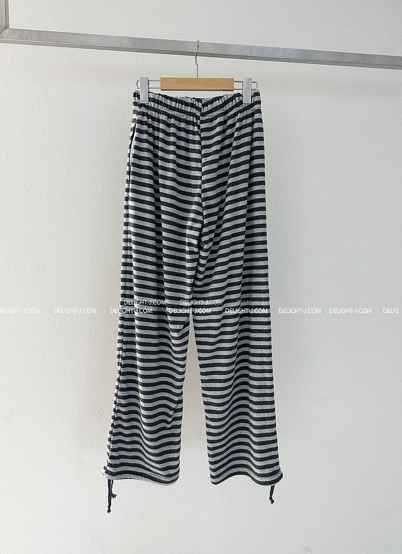 Button Stripe Jogger & Wide Pants