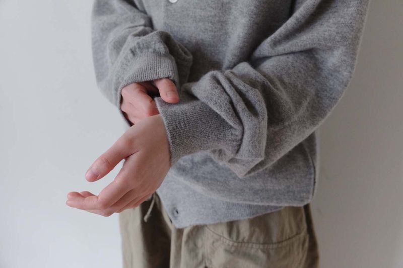 Cash Blend Knit Cardigan (Gray)