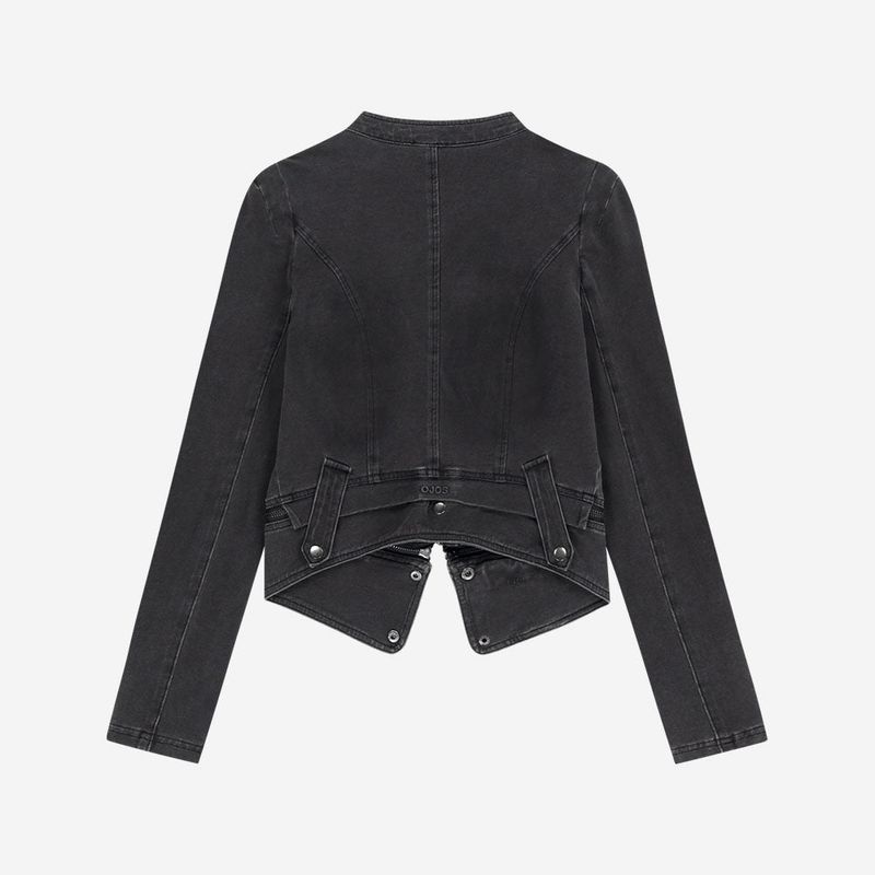 Detachable Span Denim Jacket / Charcoal