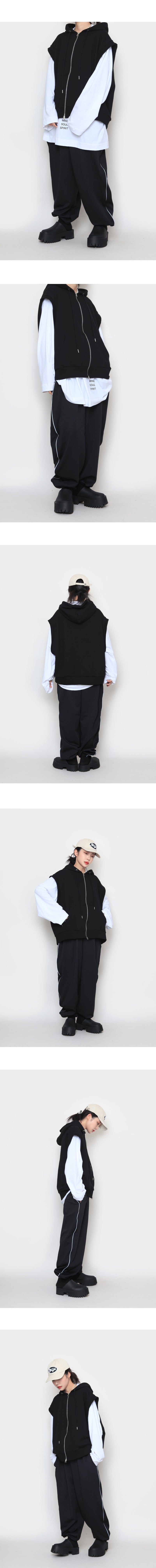 Two-Way Hooded Zip-Up Vest