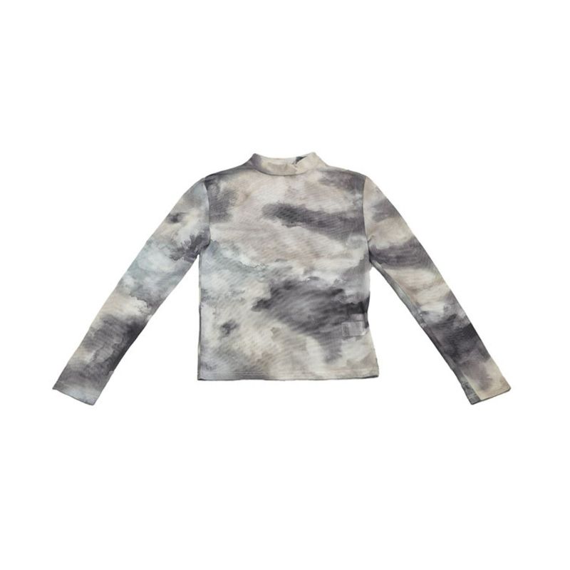 marble high neck sheer tops