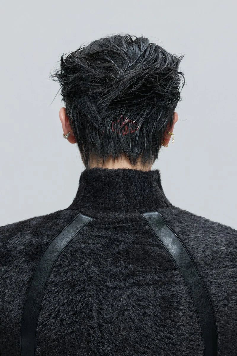 Deconstructed Fleece Turtleneck Top