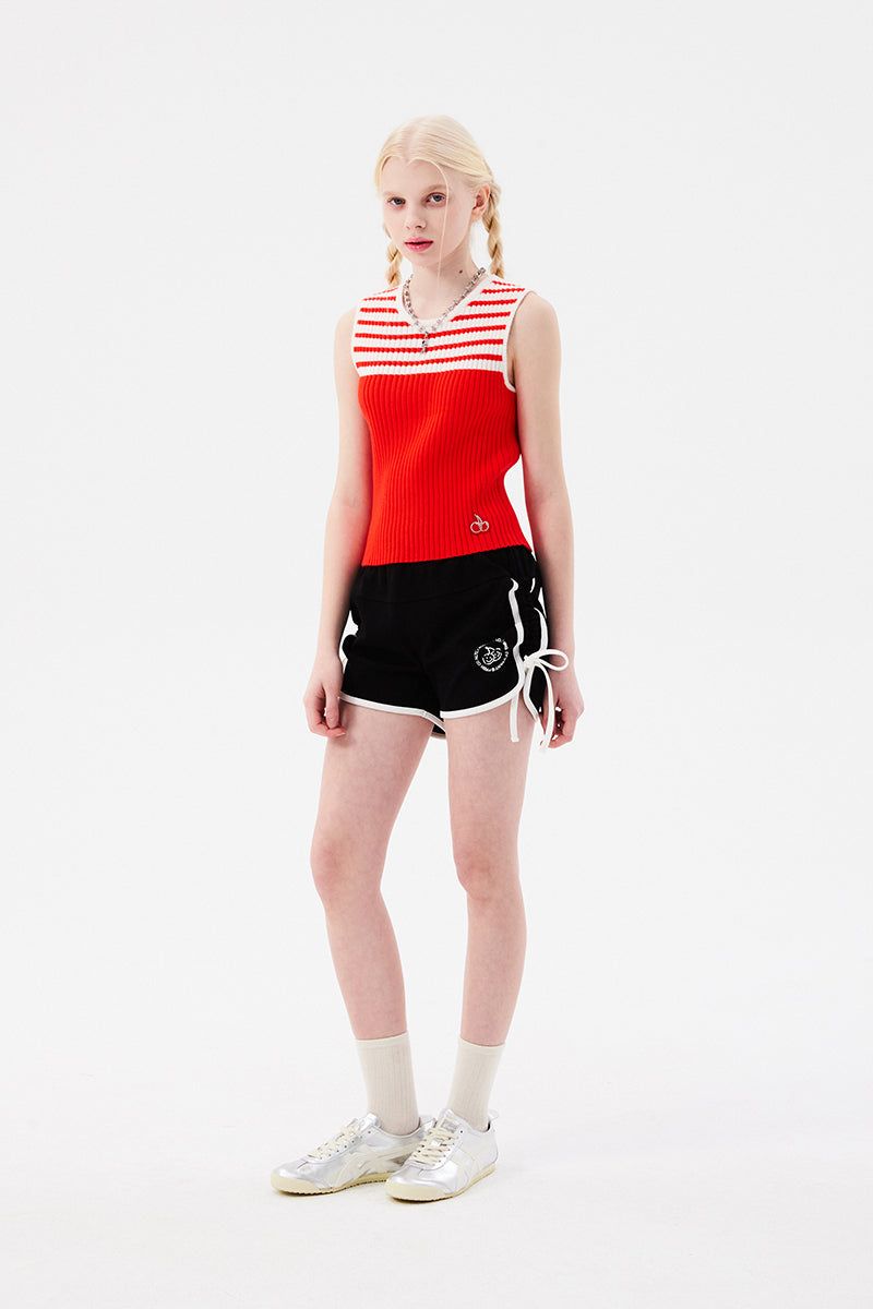 DOODLE CHERRY DOLPHIN PANTS [BLACK]