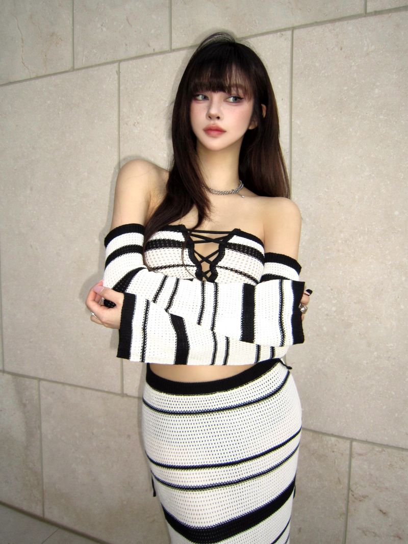 Striped knitwear set