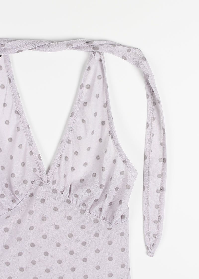 POLKA DOT HALTER SLEEVELESS