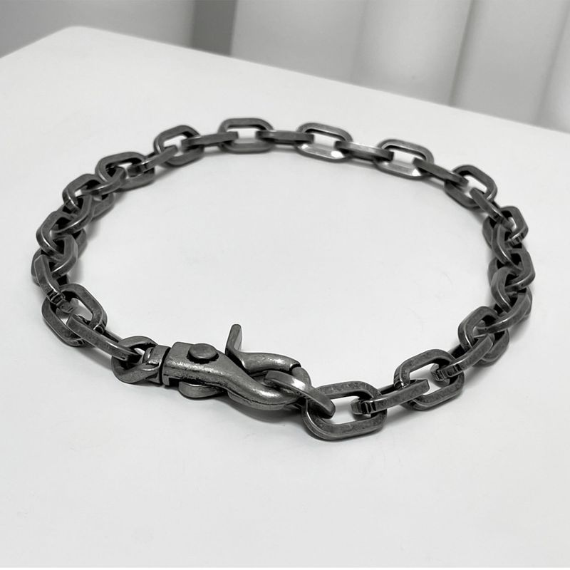 [BLESSEDBULLET]11mm round chain link necklace_dark silver