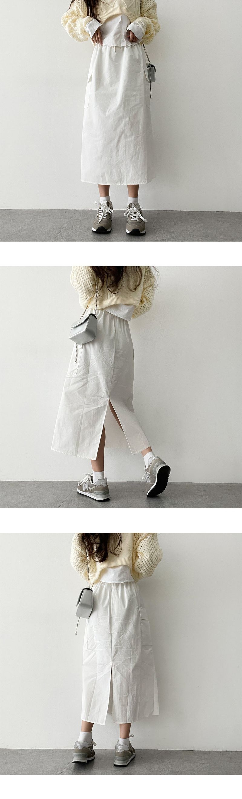 Two Ring Back Slit Banding Cargo Skirt