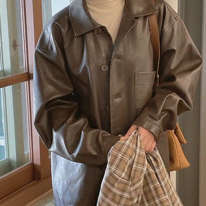 Like Brush Leather Jacket