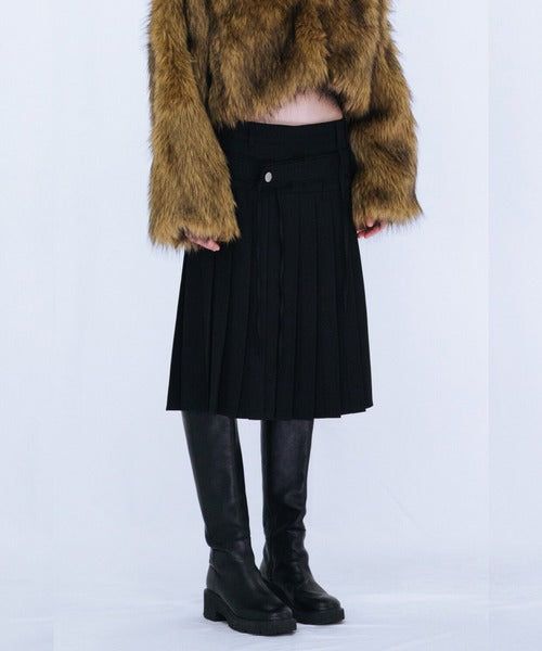 PLEATED MIDI SKIRT