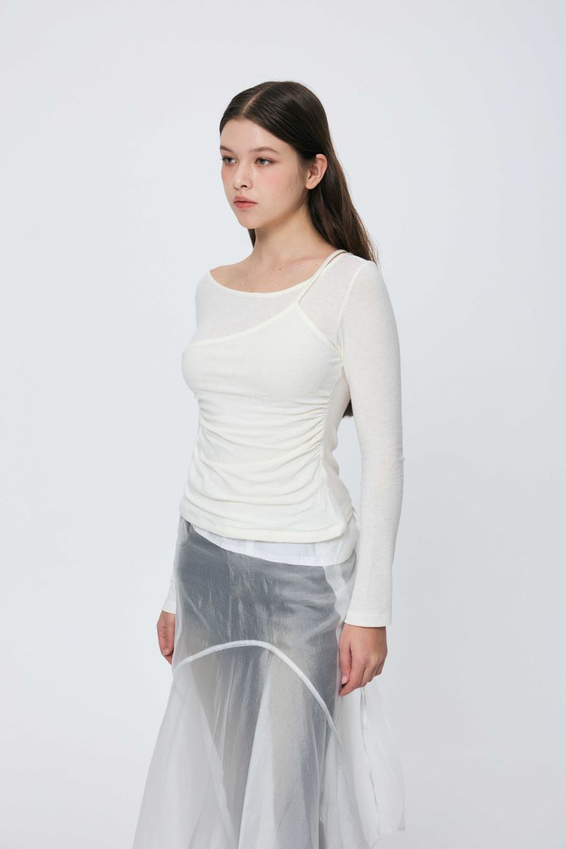 MUREN SHIRRING TOP / IVORY