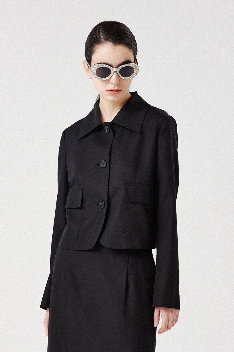 Wool Cropped Jacket