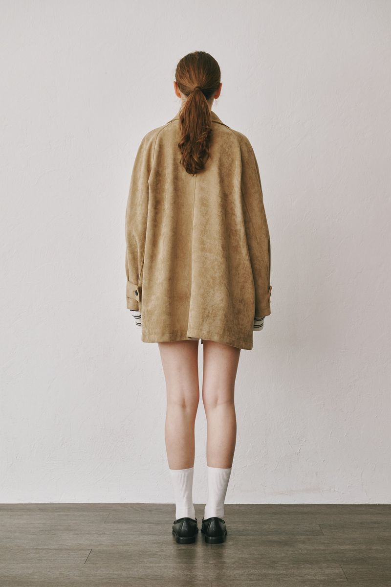 Suede half coat (Beige)