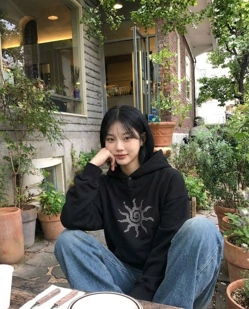 Crystal Sun Hotfix Hoodie_Black