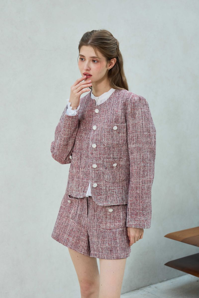 CHERISH TWEED JACKET / RED