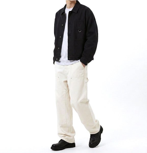 Crop French Work Jacket Black