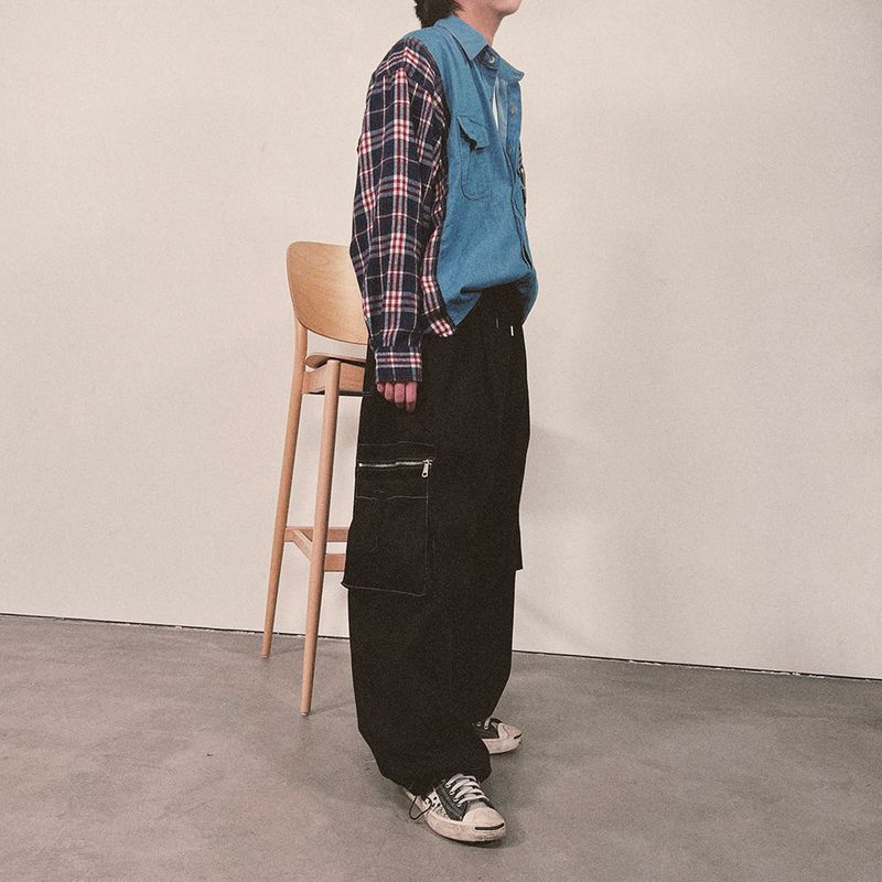 check block denim shirt_blue
