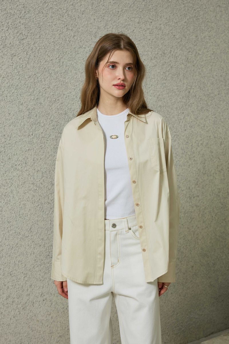 BRIGHT OVERSIZED SHIRT / BEIGE