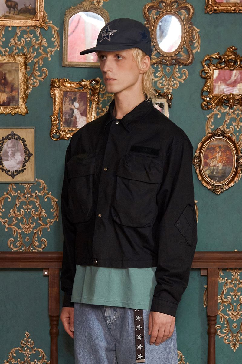 POCKET ARGYLE SHORT JACKET / BLACK