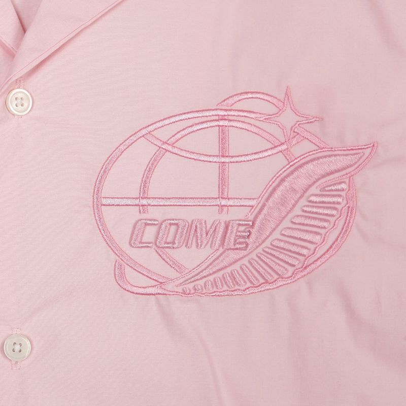 [UNISEX] Mission Patch Bowling Shirt (PINK)
